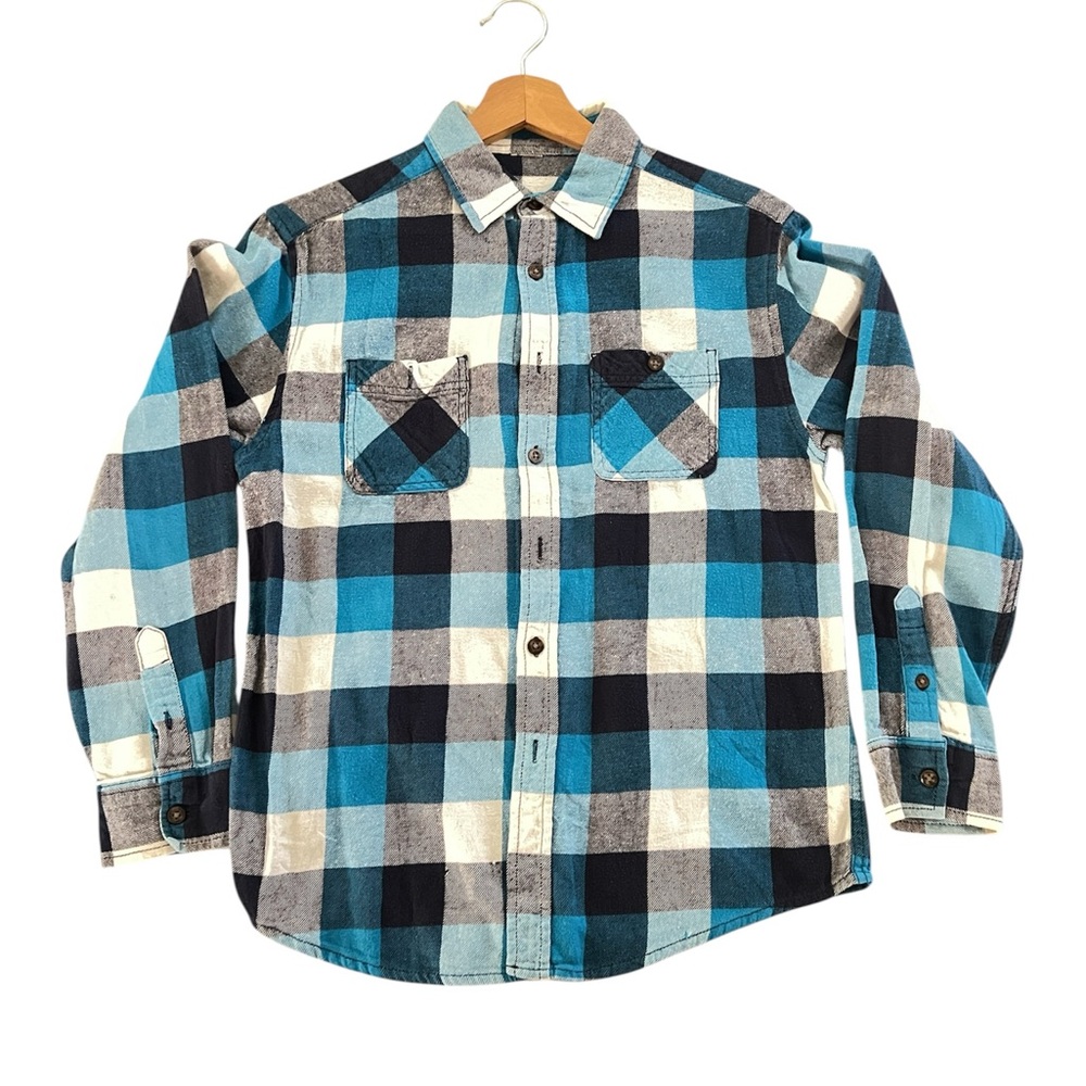 Blue & Black Buffalo Plaid Button-Up Shirt